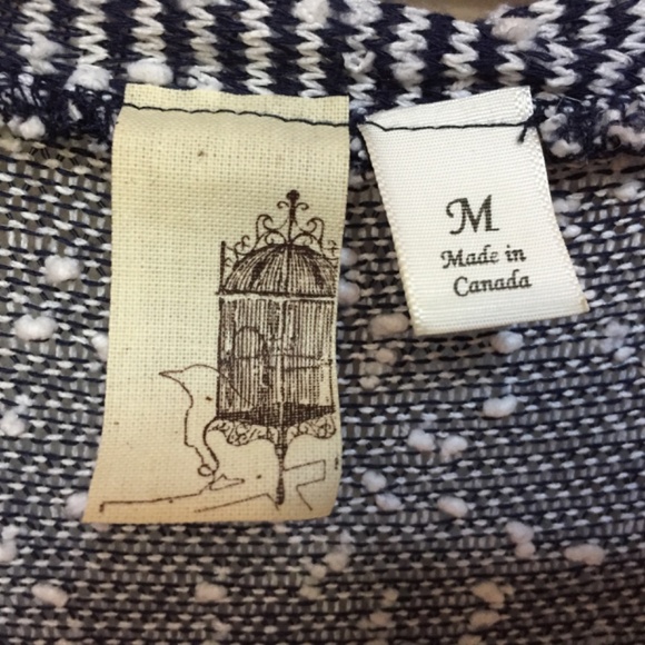 Francesca's Bird Cage Black and White Striped Cardigan - Picture 7 of 15